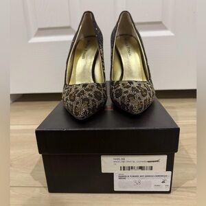 Daniela Funari Crystal Leopard Women's High Heel Pointed Toe NWT